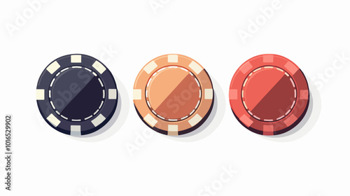 Illustration of gambling chips. Casino concept. Poker.