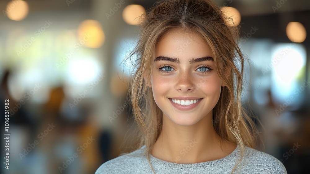 happy young woman having job interview in office business and career concept.stock image happy young woman having job interview in office business and career concept.stock image