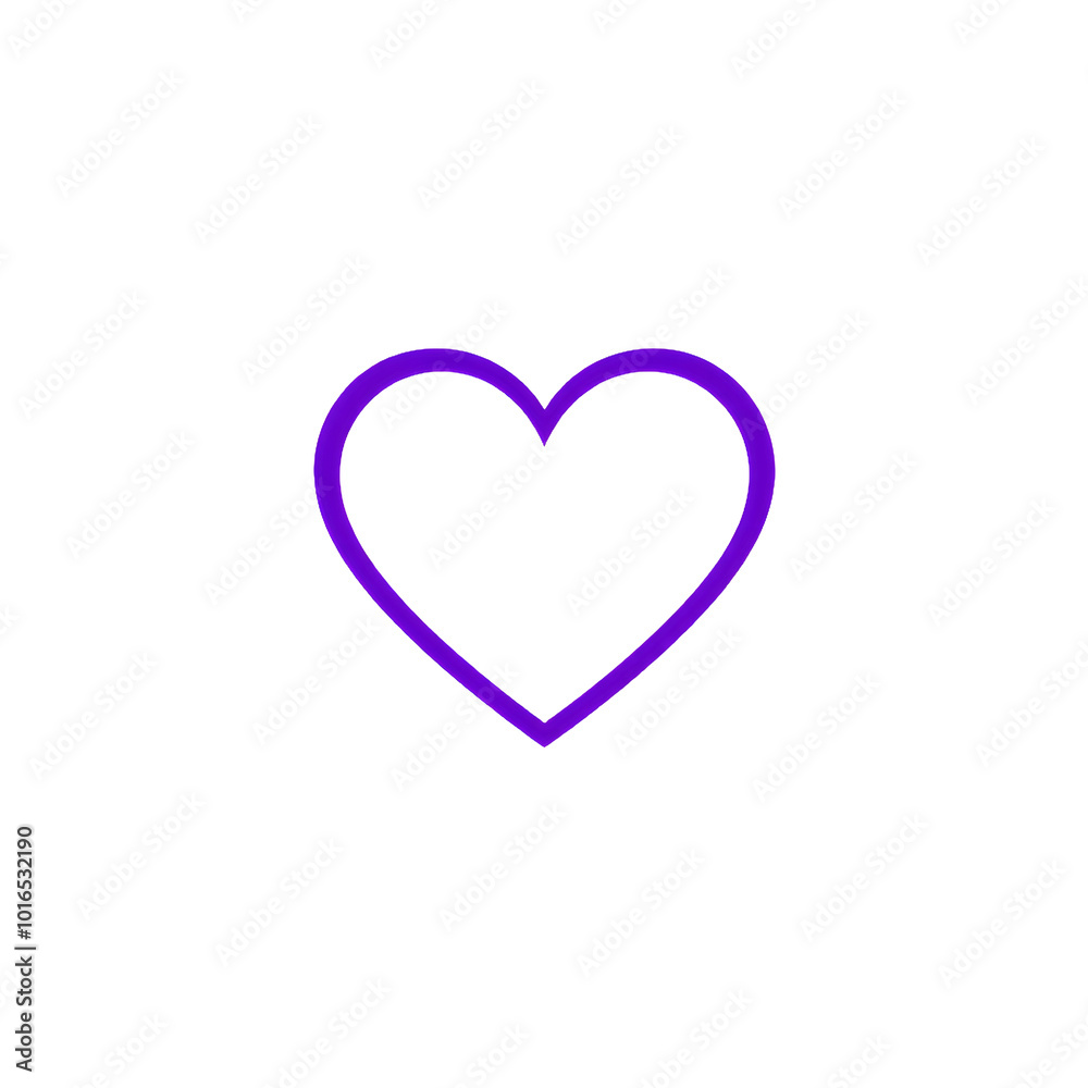 Simple purple heart outline symbol, isolated on transparent background, Generative AI Simple purple heart outline symbol, isolated on transparent background, Generative AI