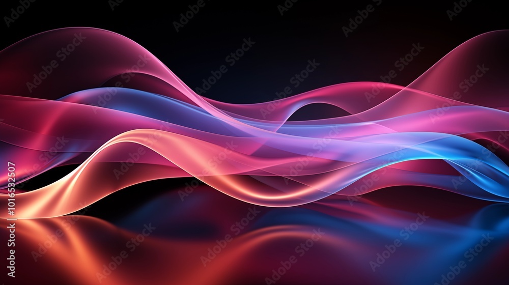 Abstract Background with Soft Blue and Pink Wavy Lines, Harmonious Blend of Colors Creating Tranquil Atmosphere for Graphics, Posters, Web Pages, and Print Media Abstract Background with Soft Blue and Pink Wavy Lines, Harmonious Blend of Colors Creating Tranquil Atmosphere for Graphics, Posters, Web Pages, and Print Media