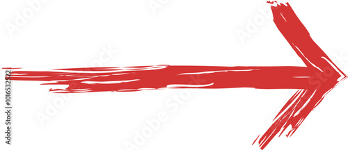 手書きの筆で書いたような赤い直線の矢印