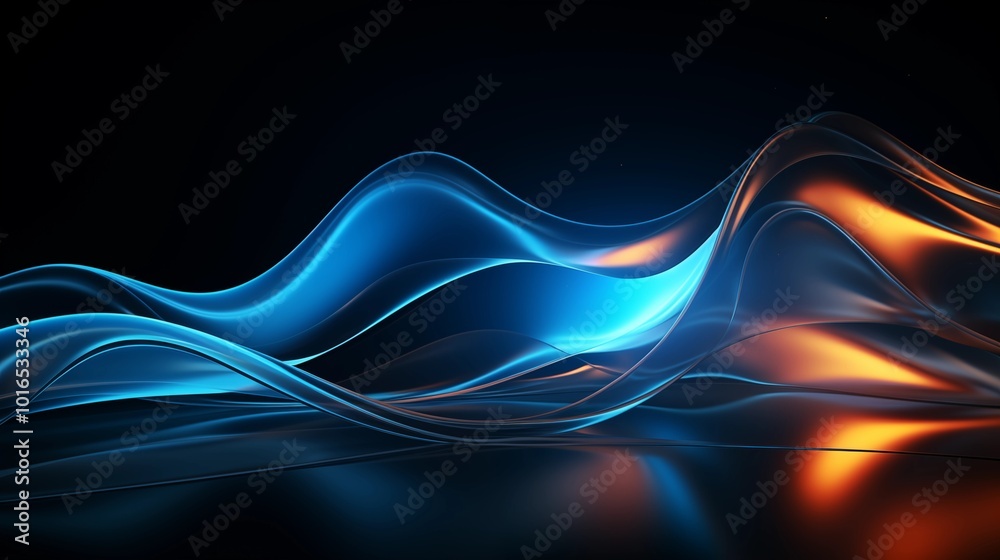 Abstract Background with Soft Blue Wavy Lines, Harmonious Blend of Colors Creating Tranquil Atmosphere for Graphics, Posters, Web Pages, and Print Media Abstract Background with Soft Blue Wavy Lines, Harmonious Blend of Colors Creating Tranquil Atmosphere for Graphics, Posters, Web Pages, and Print Media