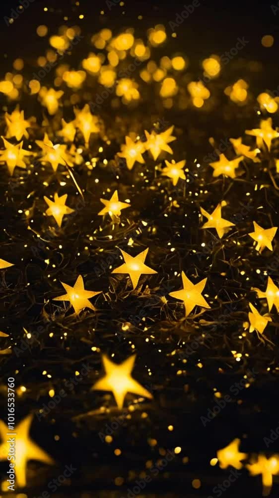 Animación de fondo de movimiento abstracto 4K partículas brillantes y estrellas esfera chispas y polvo mágico formándose en el flujo de ondas espaciales con rayos de luz sobre fondo brillante con rend