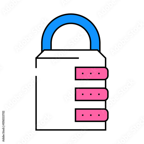 password padlock line icon vector. password padlock sign. isolated symbol illustration