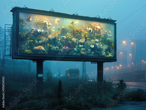 Pollution and natural disasters on this planet, When we have to watch nature through an LED screen photo