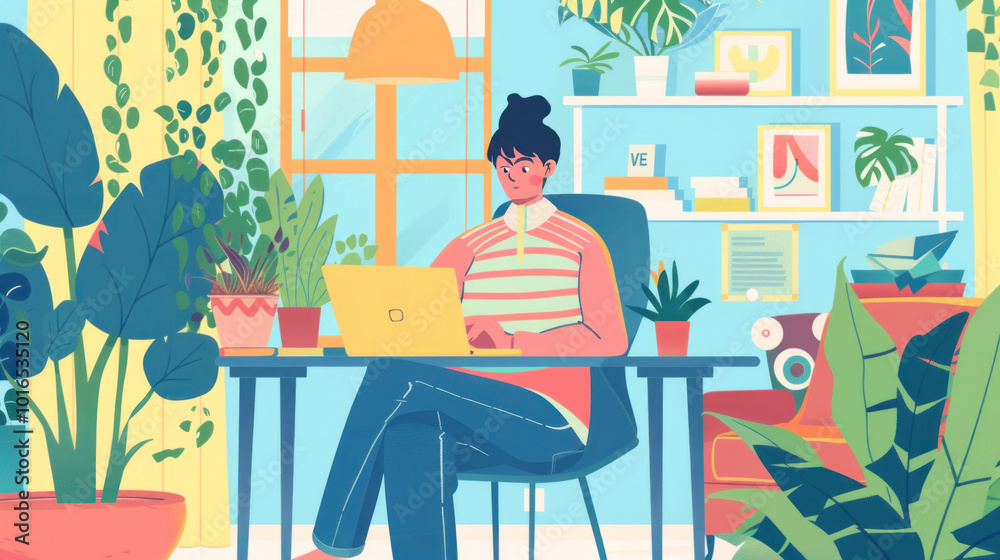 A professional discussing strategies for maintaining well-being while working remotely, including setting boundaries and taking regular breaks. A professional discussing strategies for maintaining well-being while working remotely, including setting boundaries and taking regular breaks.