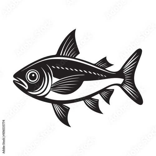 Hilsa Fish vector illustration, Hilsa silhouette