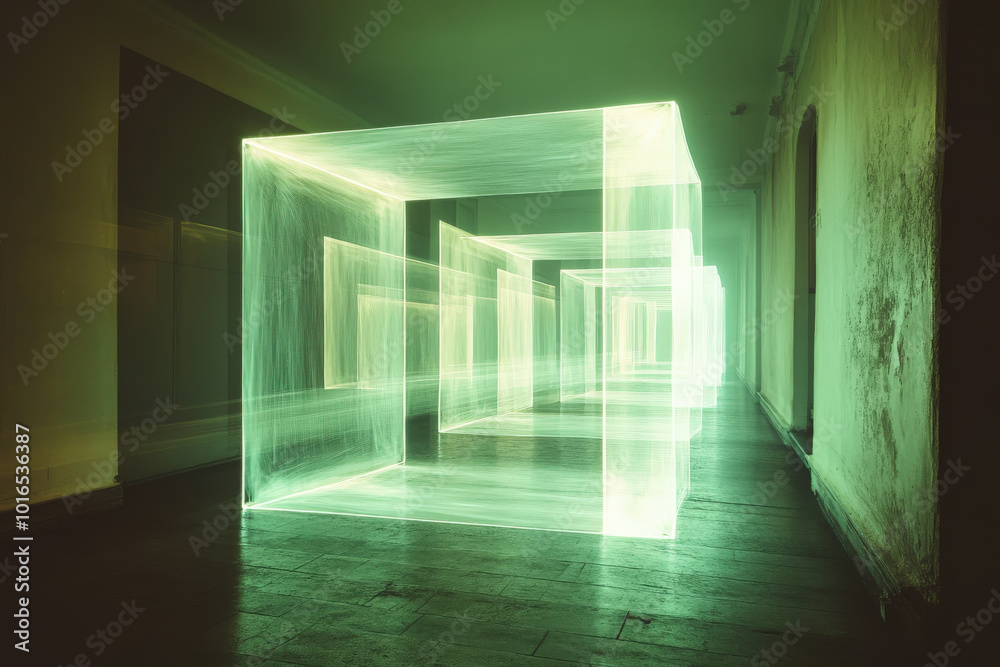 Fototapeta premium Neon Geometric Tunnel 