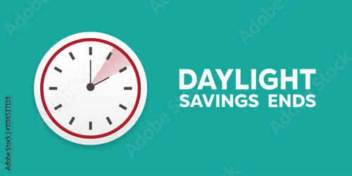 Daylight Savings Ends. Great for cards, banners, posters, social media and more. Green background.