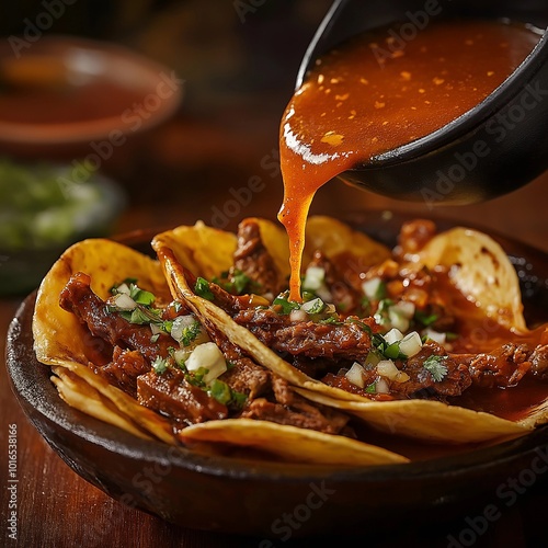 Birria Tacos with Consommé in Cast Iron Skillet
