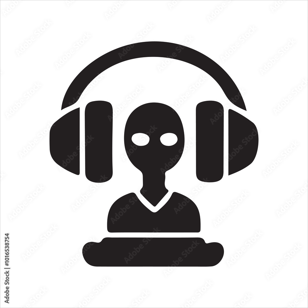 headphones icon on white background headphones icon on white background