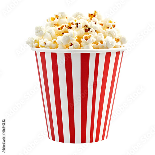 bucket of popcorn on a transparent background