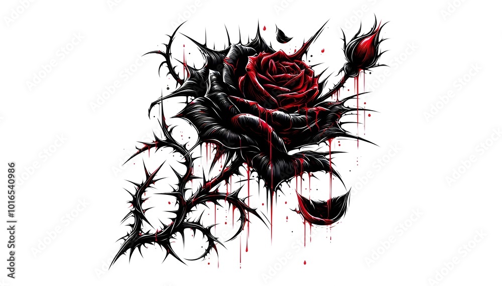 Dark Gothic Tattoo Designs – Skulls, Roses, and Horror-Themed Illustrations in Red and Black Dark Gothic Tattoo Designs – Skulls, Roses, and Horror-Themed Illustrations in Red and Black