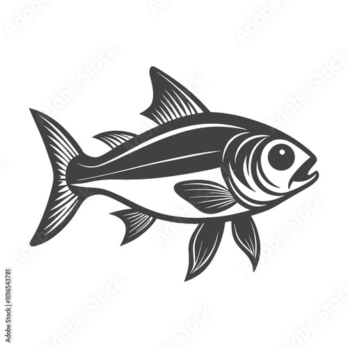 Hilsa Fish vector illustration, Hilsa silhouette