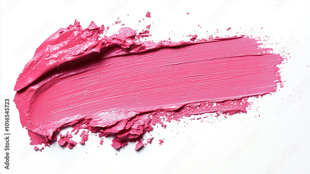 Fototapeta premium Lipstick swatch, A lipstick smear smudge swatch isolated on a white background.