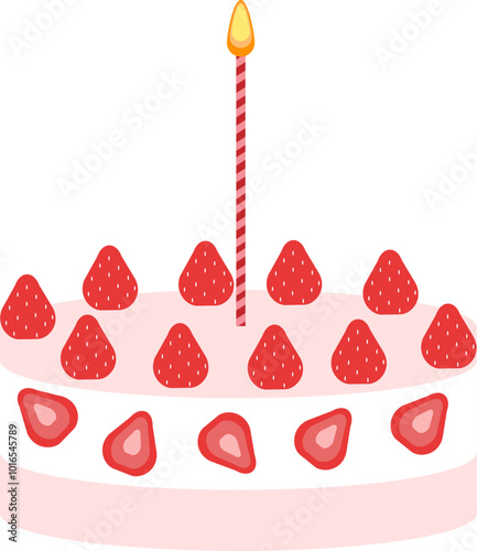 strawberry cake vector illustration:
