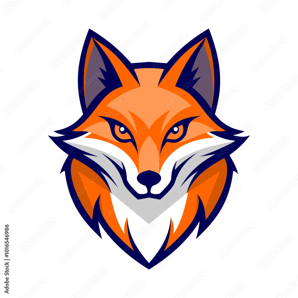 Obraz premium Vector fox mascot head logo