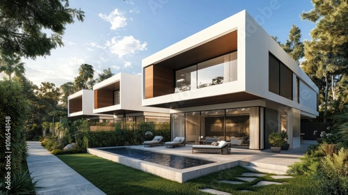 Modern townhouses and villas ​​Combines contemporary architecture with premium amenities. The villa has a private pool, large garden and spacious outdoor living area.