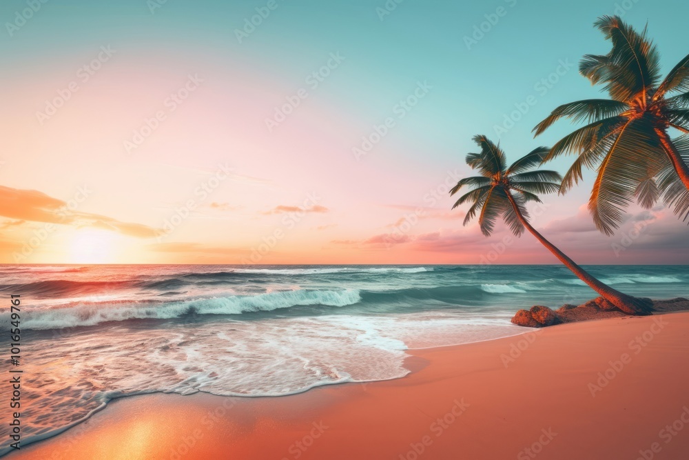 Obraz premium Tropical beach sky landscape outdoors.