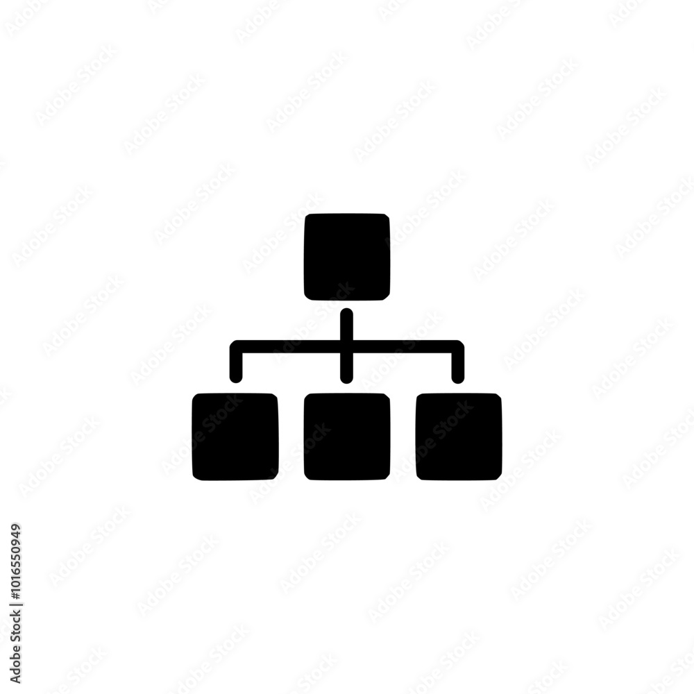 Hierarchy icon vector. Business network black pictogram design. Hierarchy icon vector. Business network black pictogram design.