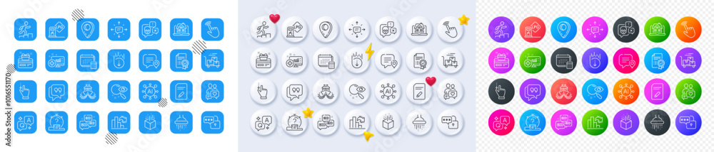 Shower, Sms and Quiz line icons. Square, Gradient, Pin 3d buttons. AI, QA and map pin icons. Pack of Leader run, Loyalty card, Realtor icon. Cyber attack, Account, Cursor pictogram. Vector Shower, Sms and Quiz line icons. Square, Gradient, Pin 3d buttons. AI, QA and map pin icons. Pack of Leader run, Loyalty card, Realtor icon. Cyber attack, Account, Cursor pictogram. Vector