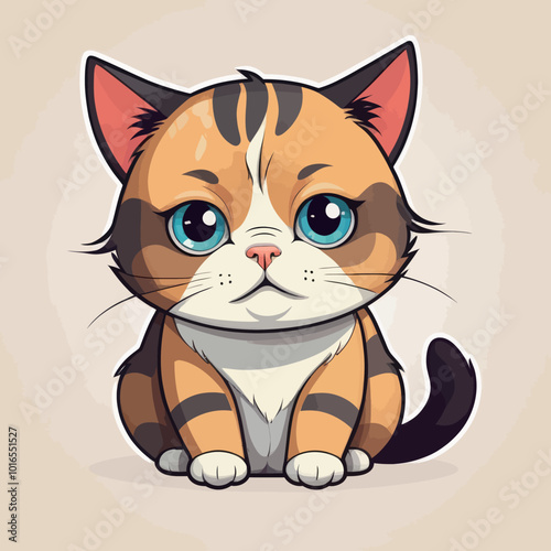 sad cat vector, unhappy feline illustration, melancholy cat art, sorrowful kitty design, dejected cat character, blue cat vector, forlorn feline graphics, gloomy cat artwork, distressed cat image