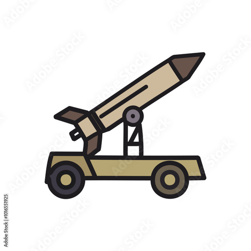 Rocket launcher color icon vector illustration