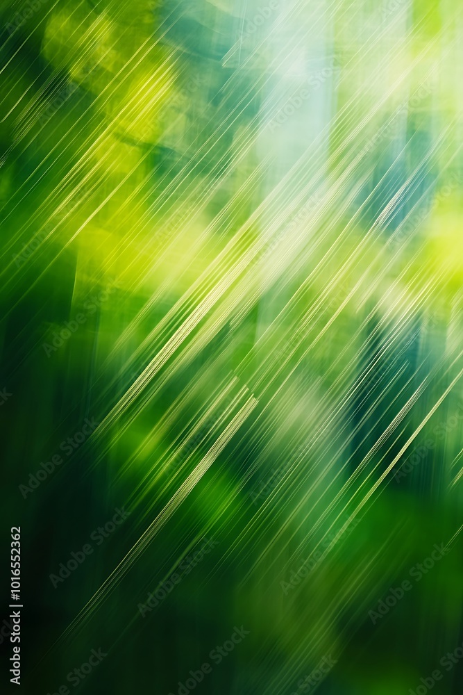 Fototapeta premium Abstract Geometric Design with a Lush Green and Blue Color Palette, Highlighting Diagonal Shapes for a Modern and Eye-Catching Background.