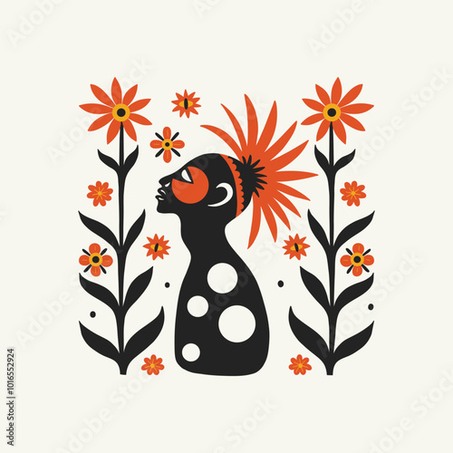 Abstract folk nordic art posters template. Modern trendy minimal style. Hand drawn design for wallpaper, wall decor, print, postcard, cover, template, banner.
