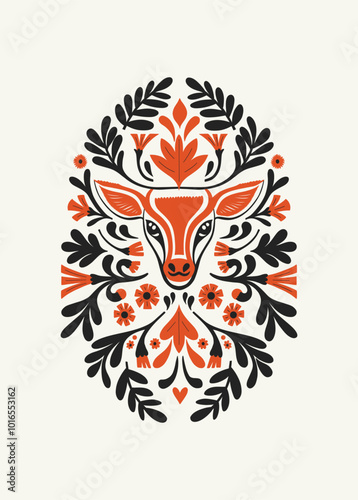 Abstract folk nordic art posters template. Modern trendy minimal style. Hand drawn design for wallpaper, wall decor, print, postcard, cover, template, banner.