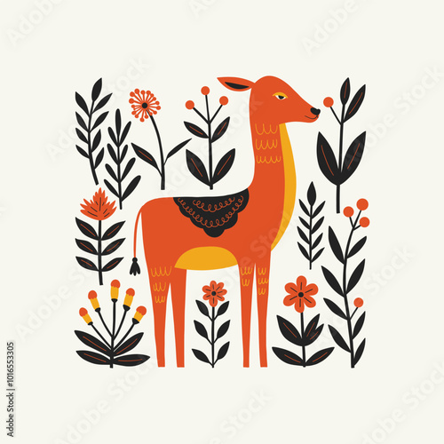 Abstract folk nordic art posters template. Modern trendy minimal style. Hand drawn design for wallpaper, wall decor, print, postcard, cover, template, banner.