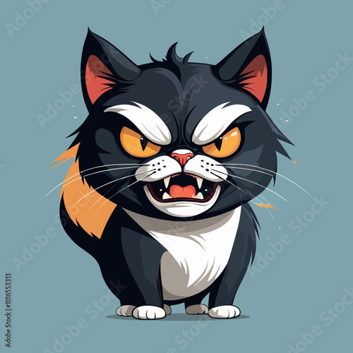 angry cat vector, fierce feline vector, upset kitty vector, mad cat illustration, annoyed cat vector, irritated cat vector, grumpy cat vector, aggressive cat vector, hostile feline vector, upset cat 