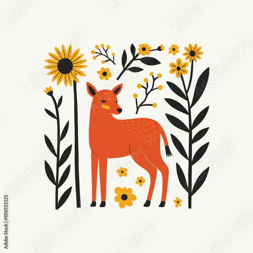 Abstract folk nordic art posters template. Modern trendy minimal style. Hand drawn design for wallpaper, wall decor, print, postcard, cover, template, banner.