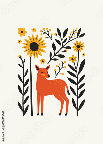 Abstract folk nordic art posters template. Modern trendy minimal style. Hand drawn design for wallpaper, wall decor, print, postcard, cover, template, banner.