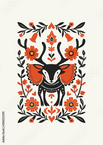 Abstract folk nordic art posters template. Modern trendy minimal style. Hand drawn design for wallpaper, wall decor, print, postcard, cover, template, banner.