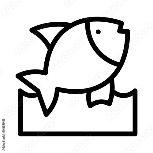 Fish line icon