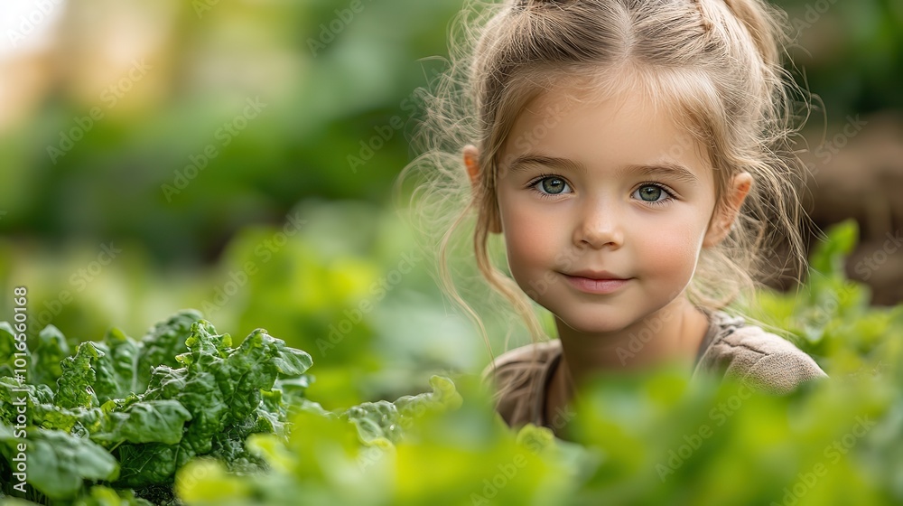 portrait of small girl working in vegetable garden sustainable lifestyle.stock image portrait of small girl working in vegetable garden sustainable lifestyle.stock image
