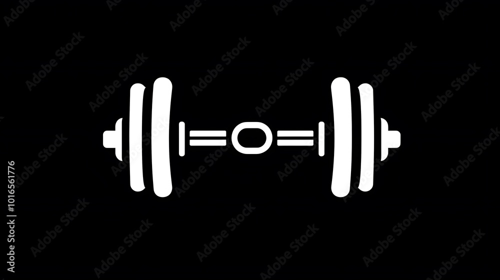 Simple fitness logo with a dumbbell and muscular arm icon Simple fitness logo with a dumbbell and muscular arm icon