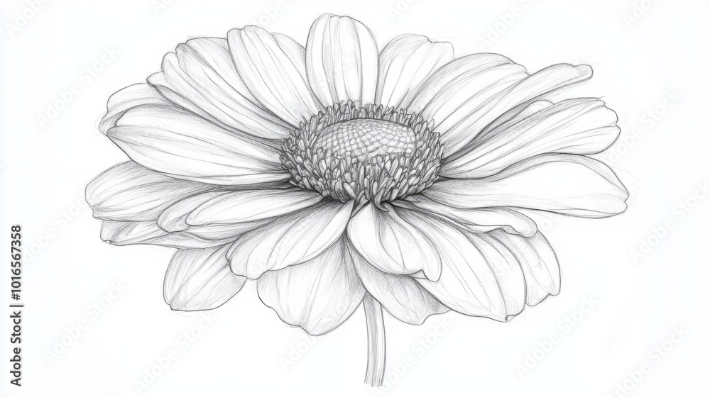 Basic pencil doodle of a flower with rough lines, isolated on white background Basic pencil doodle of a flower with rough lines, isolated on white background