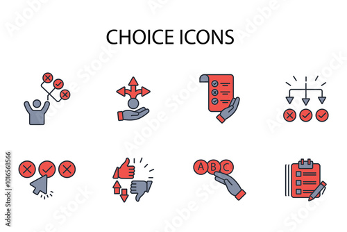 Choice icon set.vector.Editable stroke.linear style sign for use web design,logo.Symbol illustration.