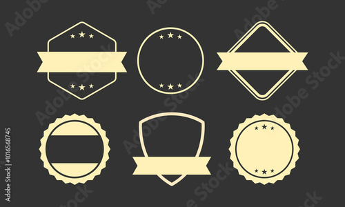 Blank Vintage Badge and Label Set for Custom Design Projects

