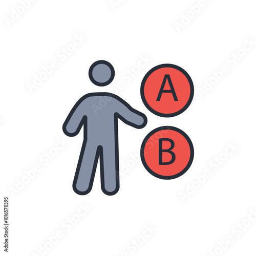 A OR B icon. vector.Editable stroke.linear style sign for use web design,logo.Symbol illustration.
