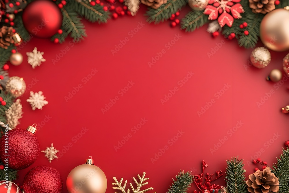 Festive Christmas Banner Design with Ornaments Snowflakes and Holiday Elements Festive Christmas Banner Design with Ornaments Snowflakes and Holiday Elements
