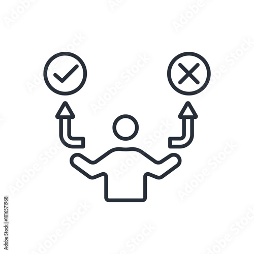 Decision icon. vector.Editable stroke.linear style sign for use web design,logo.Symbol illustration.