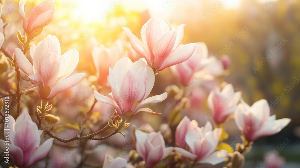 Beautiful blooming Chinese magnolia tree in a spring garden. Close-up view of pink flowers in full bloom on a sunny day. Perfect for Woman’s Day, Valentine’s Day, or romantic floral designs Beautiful blooming Chinese magnolia tree in a spring garden. Close-up view of pink flowers in full bloom on a sunny day. Perfect for Woman’s Day, Valentine’s Day, or romantic floral designs