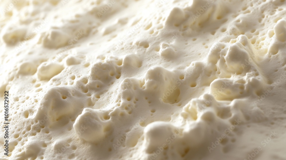 Close-up of Whipped Cream with Air Bubbles and Creamy Texture Close-up of Whipped Cream with Air Bubbles and Creamy Texture
