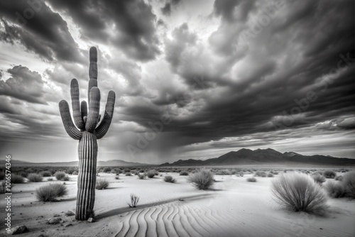 Wallpaper Mural Saguaro cactus against dramatic sky in desert landscape Torontodigital.ca