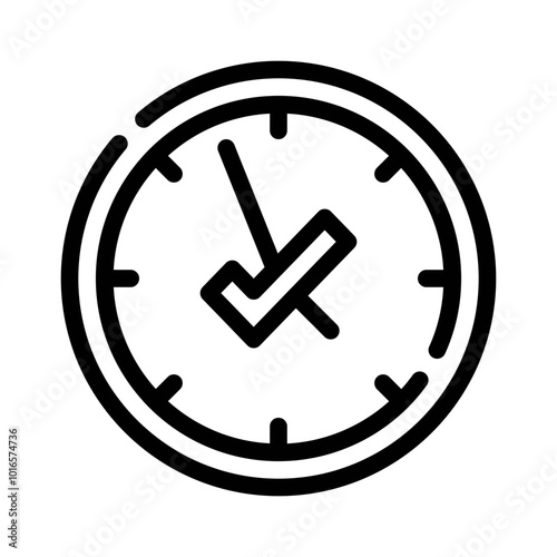 Clock Checkmark line icon