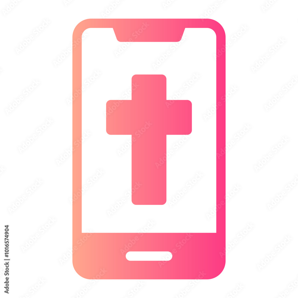 Obraz premium christian cross gradient icon