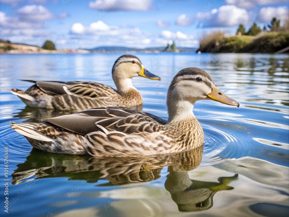 ducks in a lake
